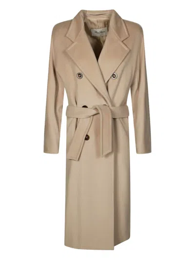 Max Mara Double-breasted Belted Coat In Neutral