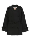 Max Mara Double-breasted Belted Jacket In Black