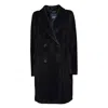 Max Mara Roseto Midi Coat In Alpaca And Wool Black In Black
