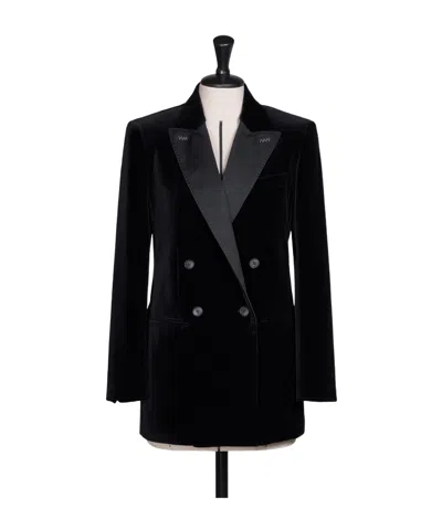 Max Mara Double Breasted Blazer In Black