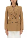 Max Mara Doublebreasted Longsleeved Blazer In Beige