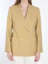 Max Mara Peak Lapels Double-breasted Blazer In Neutral