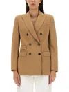 Max Mara Doublebreasted Longsleeved Blazer In Beige
