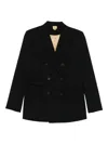 Max Mara Double-breasted Blazer In Black