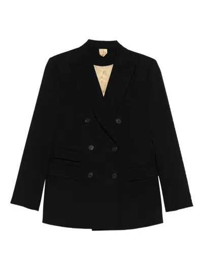 Max Mara Double-breasted Blazer In Black