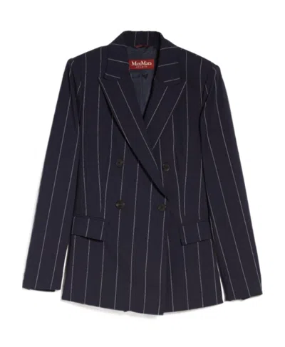 Max Mara Double-breasted Blazer In Black