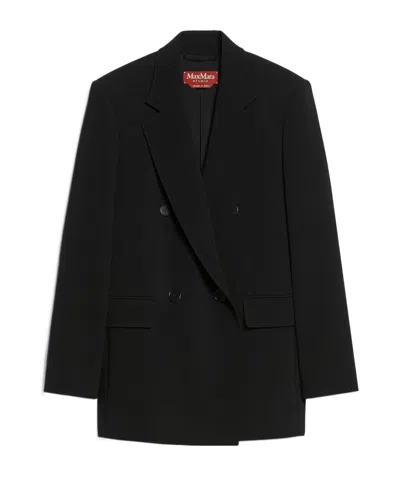 Max Mara Double-breasted Blazer In Black