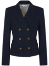 Shop Max Mara Double-breasted Blazer In Blue