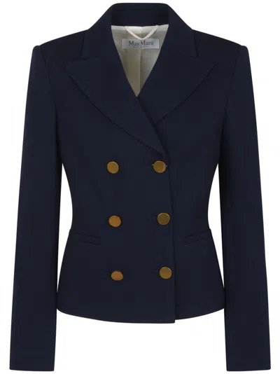 Max Mara Double-breasted Blazer In Blue
