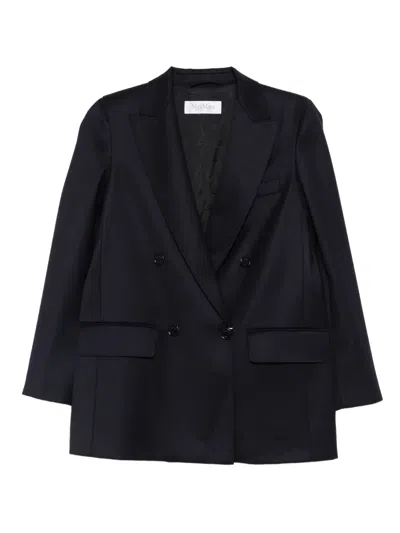Max Mara Double-breasted Blazer In Blue