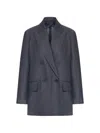 Max Mara Double-breasted Blazer In Blue