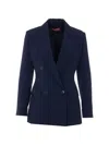 Max Mara Double-breasted Blazer In Blue