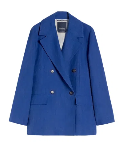 Max Mara Double Breasted Blazer In Blue