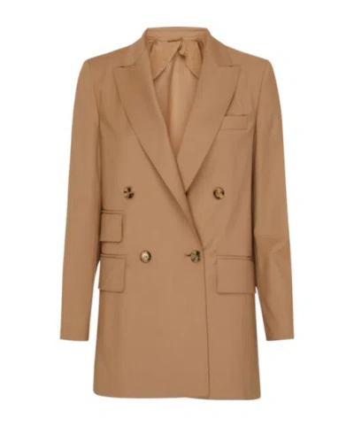 Max Mara Double-breasted Blazer In Cream