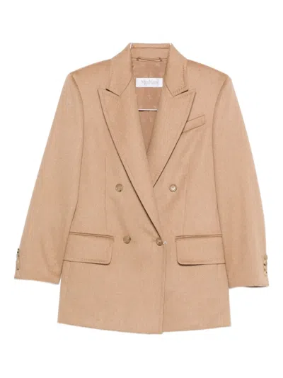 Max Mara Double-breasted Blazer In Brown