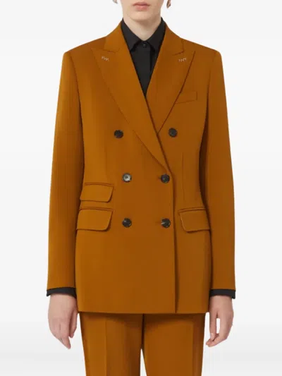 Max Mara Double-breasted Blazer In Brown