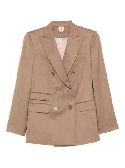 Max Mara Double-breasted Blazer In Brown