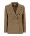Max Mara Double Breasted Blazer In Brown