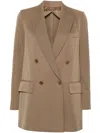 Max Mara Double-breasted Blazer In Brown