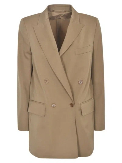 Max Mara Double Breasted Blazer In Brown