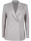 Max Mara Double-breasted Blazer In Grau
