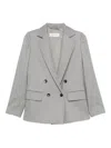 Max Mara Double-breasted Blazer In Gray