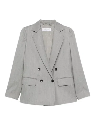 Max Mara Double-breasted Blazer In Gray