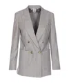 Max Mara Double Breasted Blazer In Gray