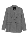 Max Mara Double-breasted Blazer In Gray
