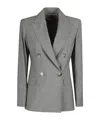 Max Mara Double-breasted Blazer In Gray