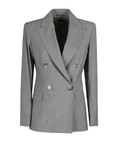Max Mara Double-breasted Blazer In Gray
