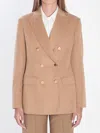 Max Mara Women Double-breasted Blazer In Camel In Neutral