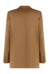 Max Mara Double-breasted Blazer In Wool In Brown