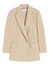 Max Mara Olimpia Jacket In Stretch Canvas In Neutral