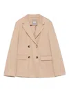 Max Mara Camel Wool-blend Double-breasted Jacket In Neutral