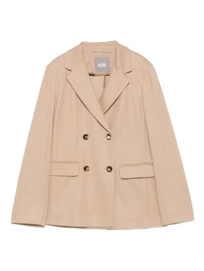 Max Mara Camel Wool-blend Double-breasted Jacket In Green