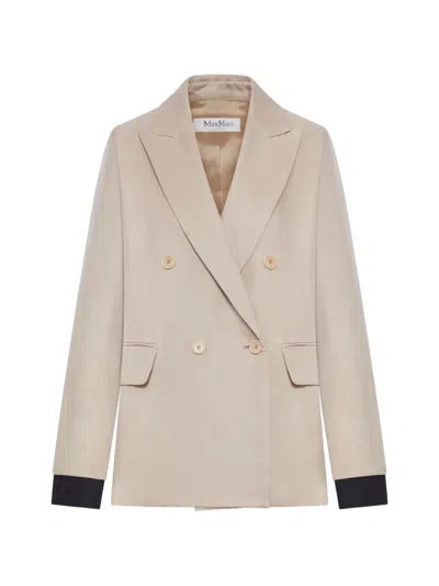 Max Mara Double-breasted Blazer In Neutral