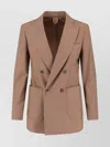Max Mara Double-breasted Blazer Notch Lapel In Burgundy