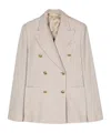 Max Mara Women Linen Blend Single-breasted Jacket In Nude