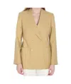 Max Mara Peak Lapels Double-breasted Blazer In Neutral