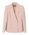 Max Mara Tailored Double-breasted Jacket With Sharp Lapels In Pink