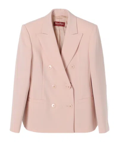 Max Mara Double-breasted Blazer In Pink