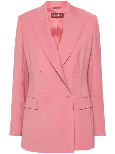 Max Mara Double-breasted Blazer In Pink