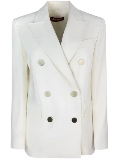 Max Mara Double-breasted Blazer In White