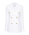 Max Mara Verace Double Breast Linen Blazer In White