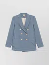 Max Mara Double-breasted Blazer With Button Detailing In Blue