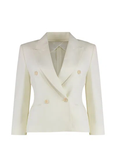 Max Mara Double-breasted Blazer With Notch Lapels "dorico" In White