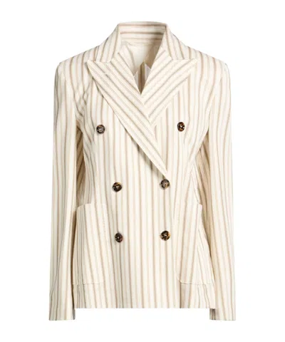 Max Mara Double Breasted Blazers In Neutral