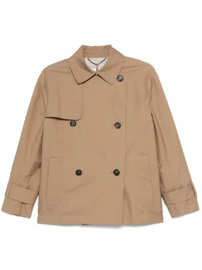 Max Mara Double-breasted Brown Coat With Wide Collar