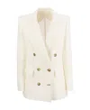 Max Mara Double-breasted Button Blazer In White